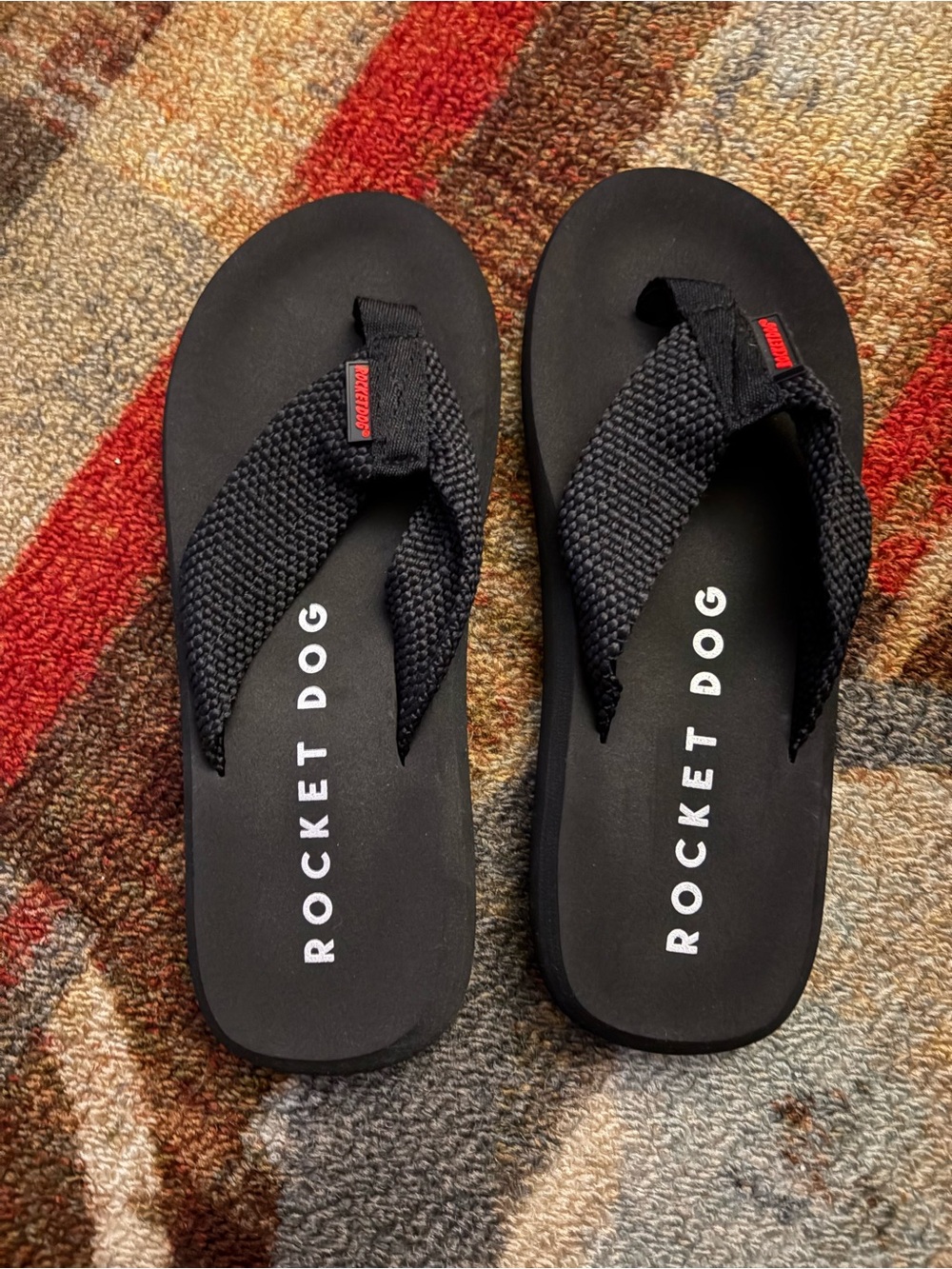 Rocket Dog Flip Flops in Black and Brown with Black Straps - Picture 3 of 4